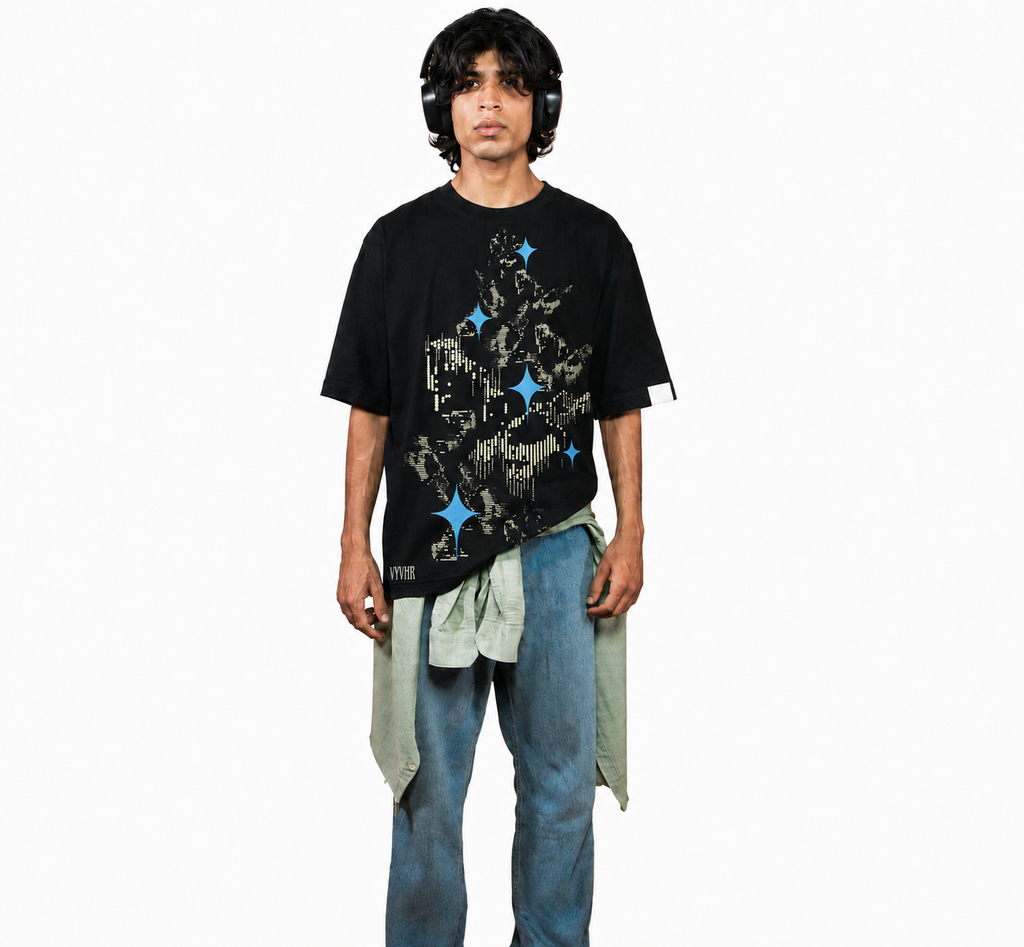Black Unlit Form oversized  T-shirt